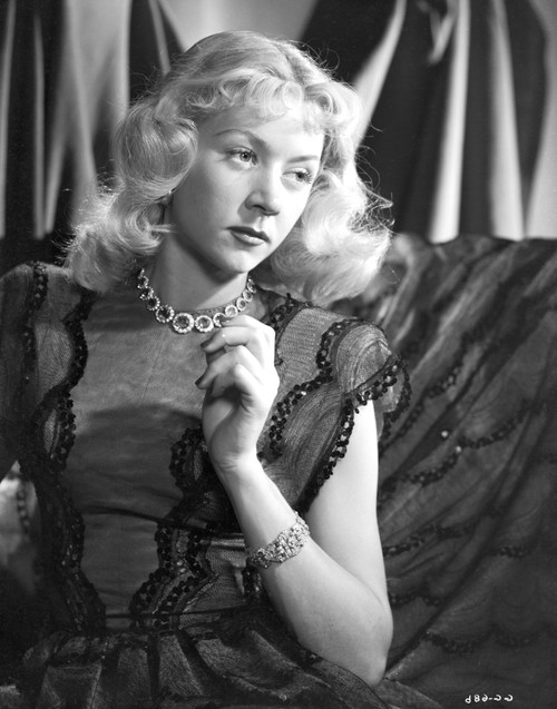Gloria Grahame Curly Hair Posed wearing Black Dress Photo Print - Item # VARCEL695469